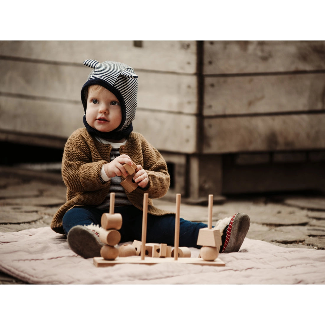 Montessori Spielzeug, stapelbar, XL, Natur